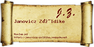 Janovicz Zöldike névjegykártya